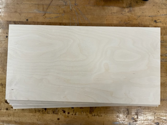 BALTIC BIRCH PLYWOOD 1/8 (3mm) BY APPROX 12 X 24 - 20 PIECES